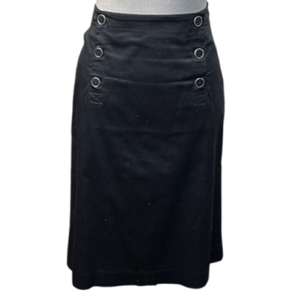 ADEC2 Navy Button Skirt / Size: 10 / Item# 464-23